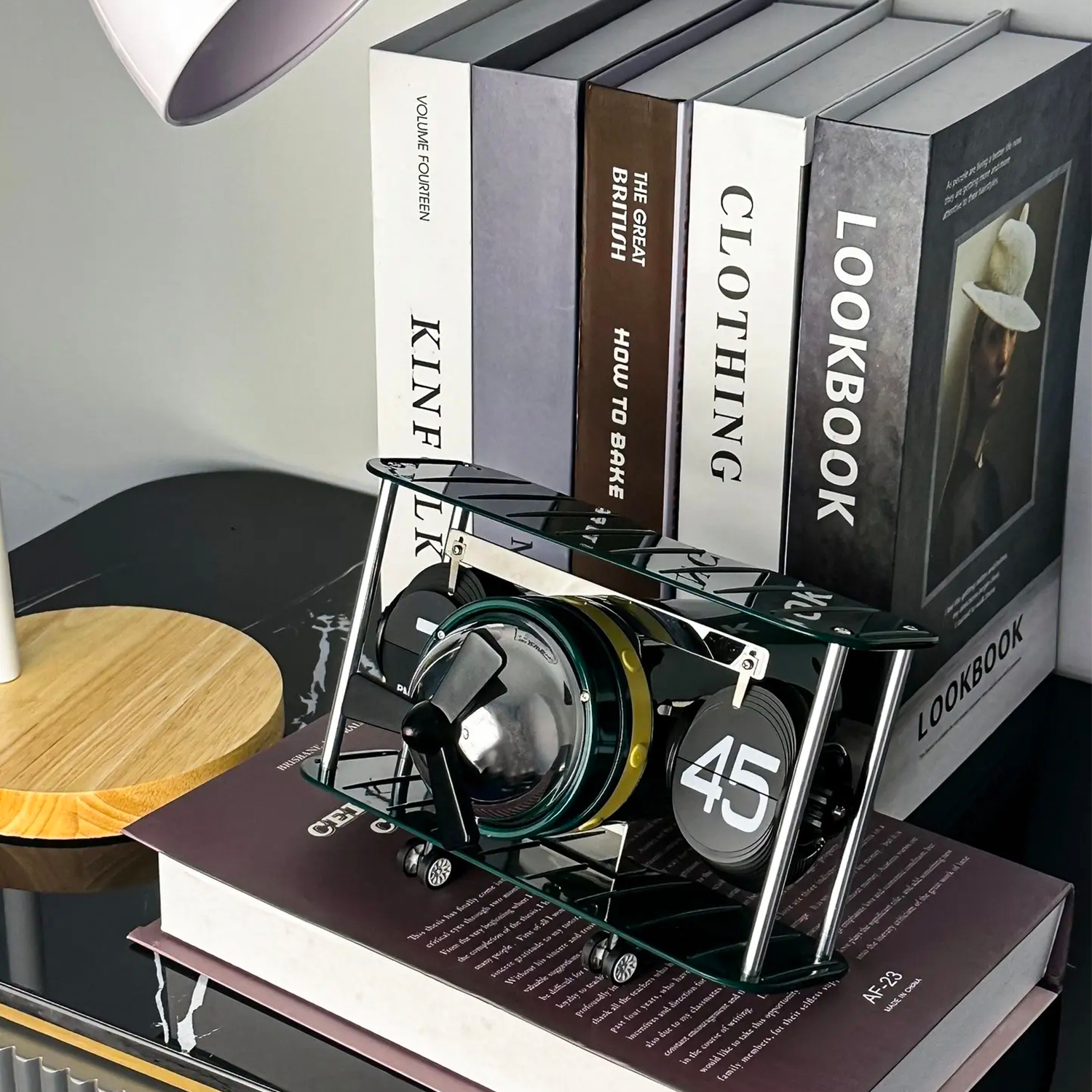 Kamiuzzly Galactic Art Sculpture Clock - Collector's Statue & Functional Desk Decor, Galaxy Series Black Display Piec