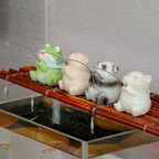 Kamiuzzly Fishing Animal Figurines - Cute Desktop Decor, Unique Stress Relief Gift