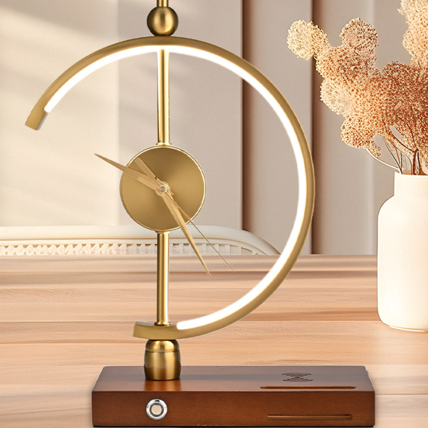 Kamiuzzly Smart Luxury Table Lamp: Soft Light, Creative Clock, USB Charging