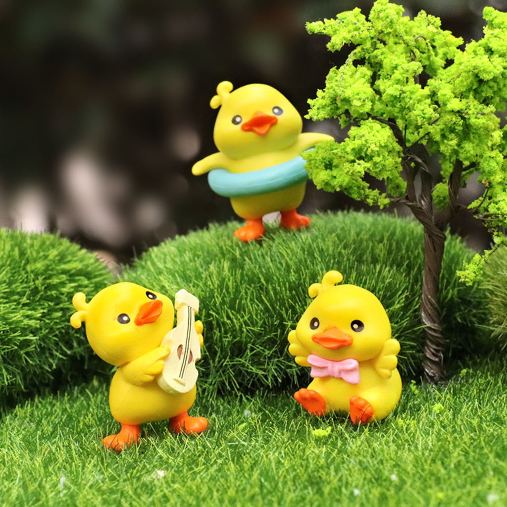Kamiuzzly Cute Cartoon Yellow Duck Figurine - Mini Desk Decor, Office