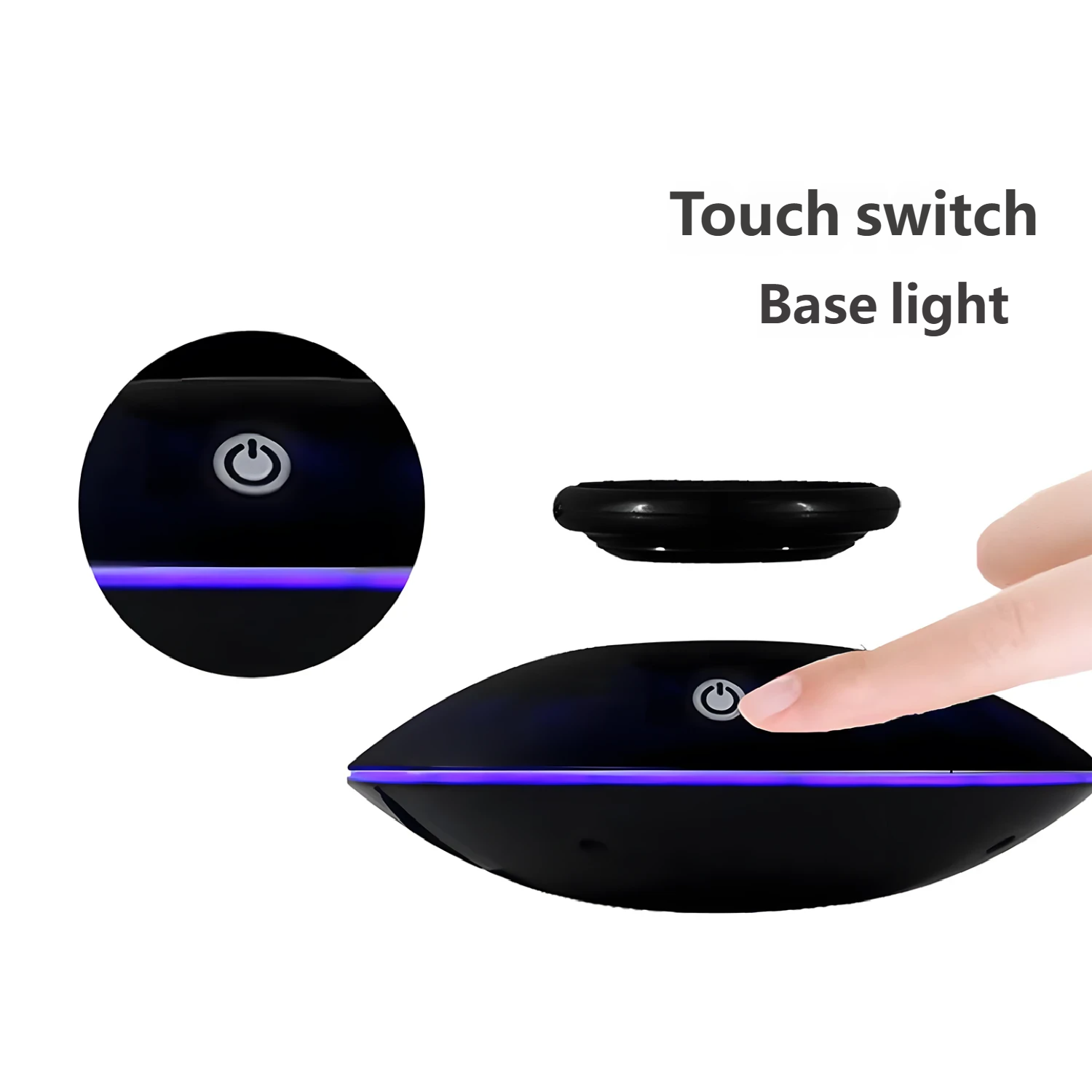 Kamiuzzly Black Magnetic Levitation Stand: Stable Floating 360° Rotation for Action Figure Display & Decoration