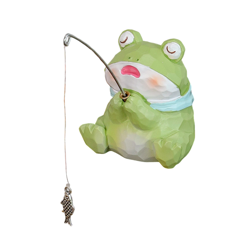 Kamiuzzly Fishing Animal Figurines - Cute Desktop Decor, Unique Stress Relief Gift