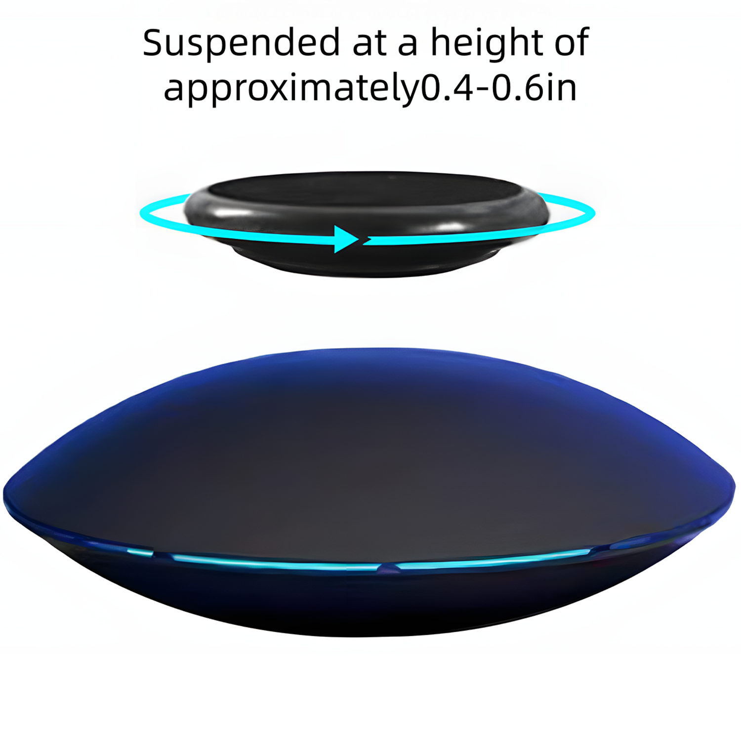 Kamiuzzly Black Magnetic Levitation Stand: Stable Floating 360° Rotation for Action Figure Display & Decoration