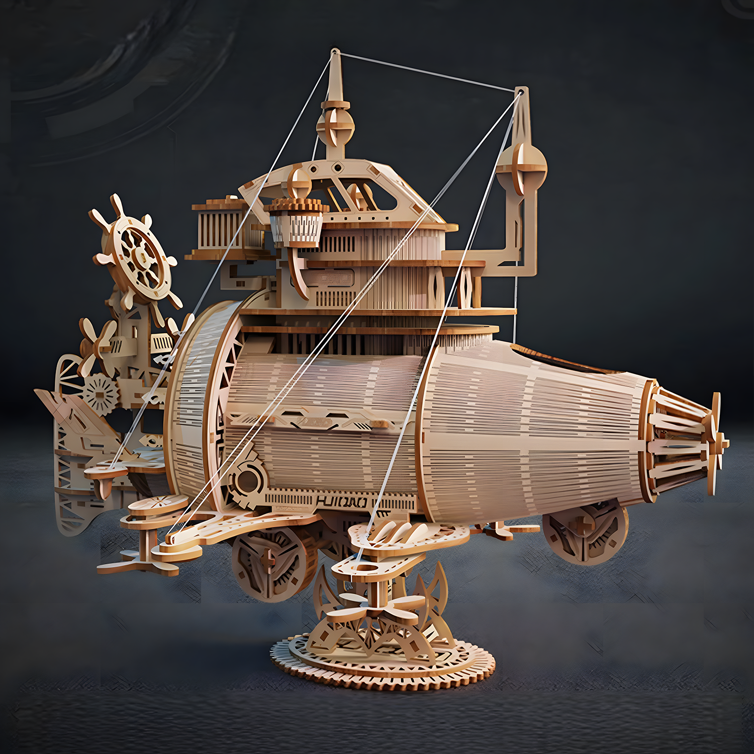 Kamiuzzly Wooden DIY Spaceship Kit - Eco-Friendly Craft Kit for Kids Adults, No Tools Needed 3D Wooden Puzzle, Creative Desktop Decoration & Educational Building Toy (1 Set)