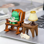 Kamiuzzly Cute Frog Desk Decor - Stress Relief Office Decor, Cartoon Figurine Gift