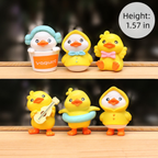 Kamiuzzly Cute Cartoon Yellow Duck Figurine - Mini Desk Decor, Office