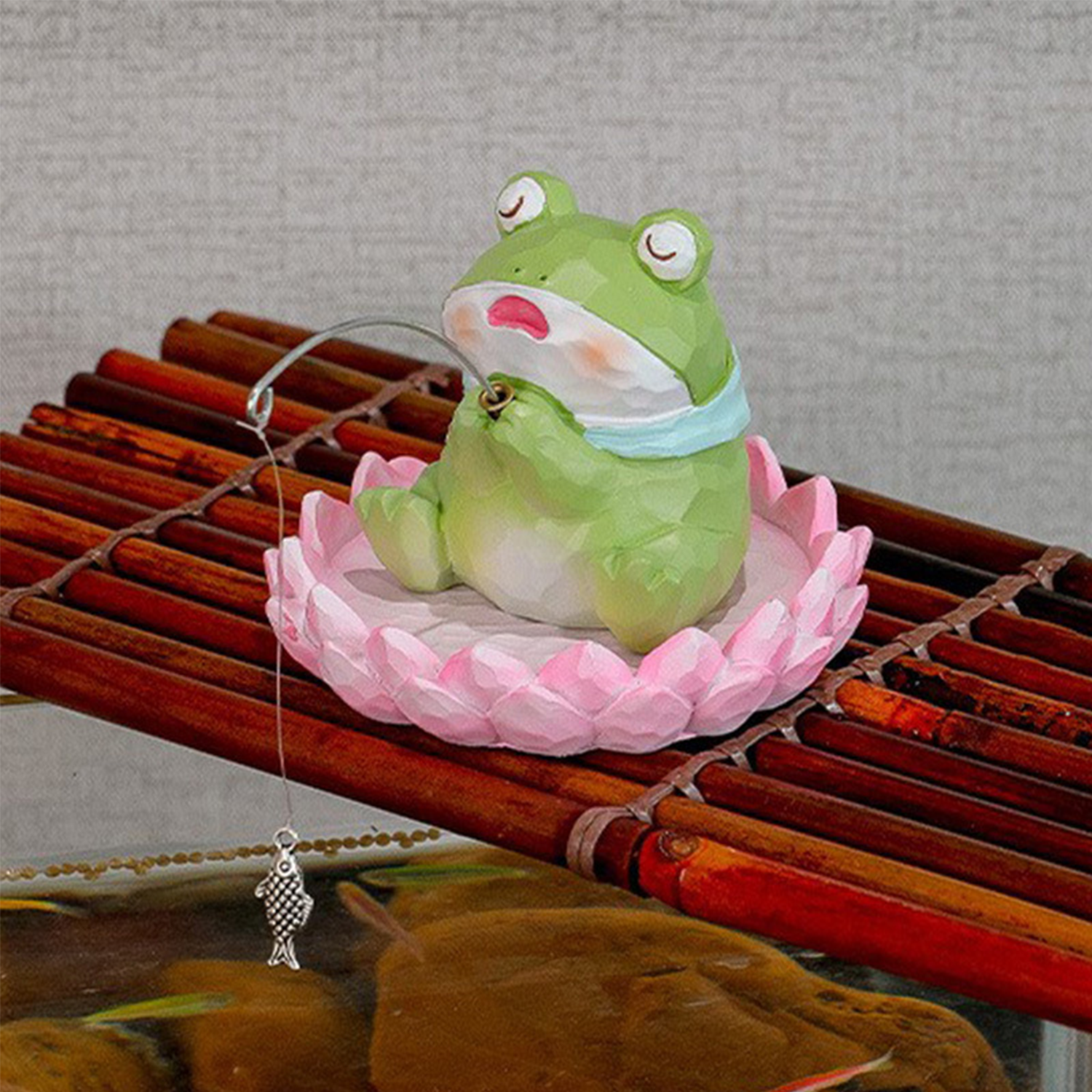 Kamiuzzly Fishing Animal Figurines - Cute Desktop Decor, Unique Stress Relief Gift