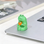Kamiuzzly Cute Frog Desk Decor - Stress Relief Office Decor, Cartoon Figurine Gift