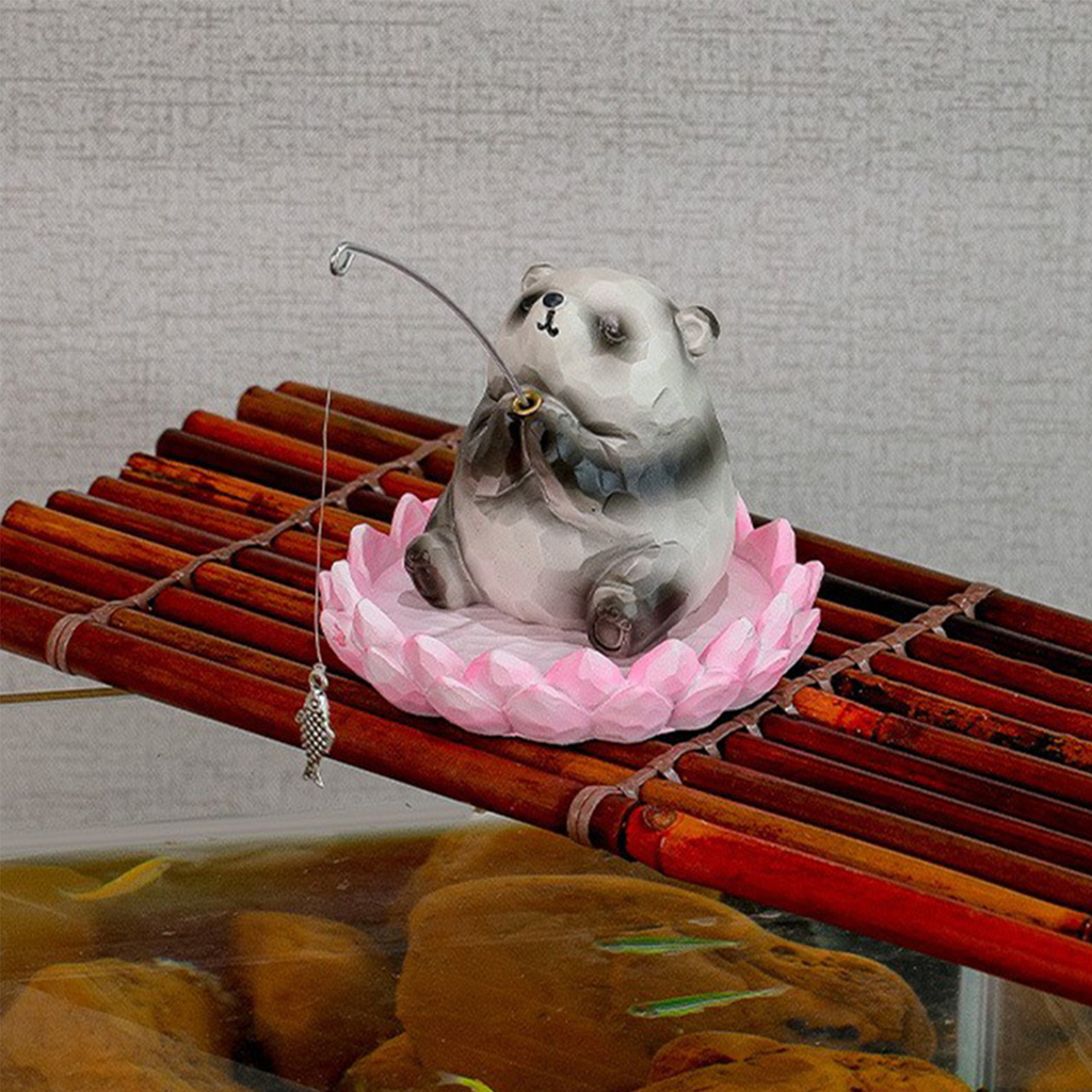 Kamiuzzly Fishing Animal Figurines - Cute Desktop Decor, Unique Stress Relief Gift