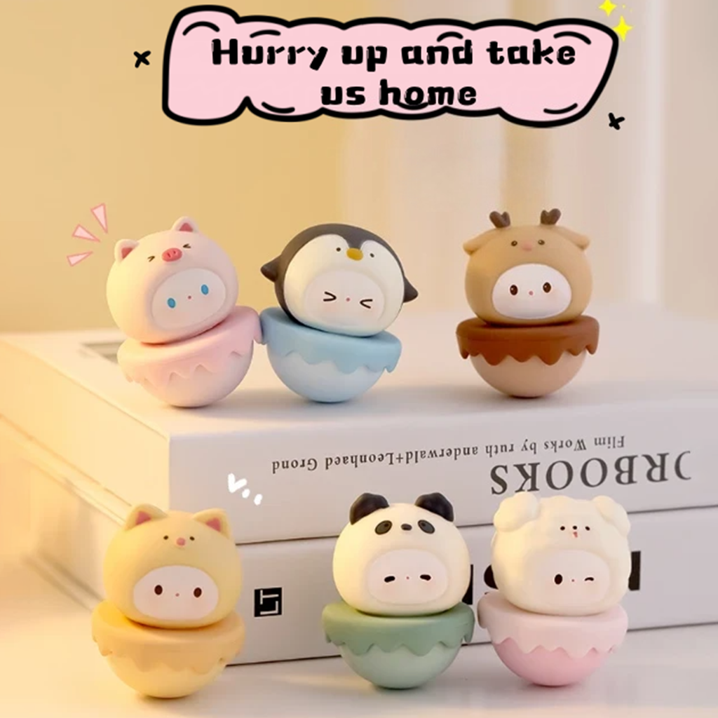 Kamiuzzly Cute Wobbly Figure - Stress Relief Desk Toy, Kawaii Office & Home Decoration