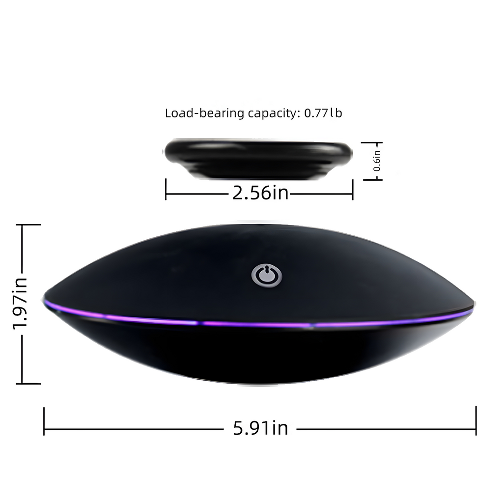 Kamiuzzly Black Magnetic Levitation Stand: Stable Floating 360° Rotation for Action Figure Display & Decoration