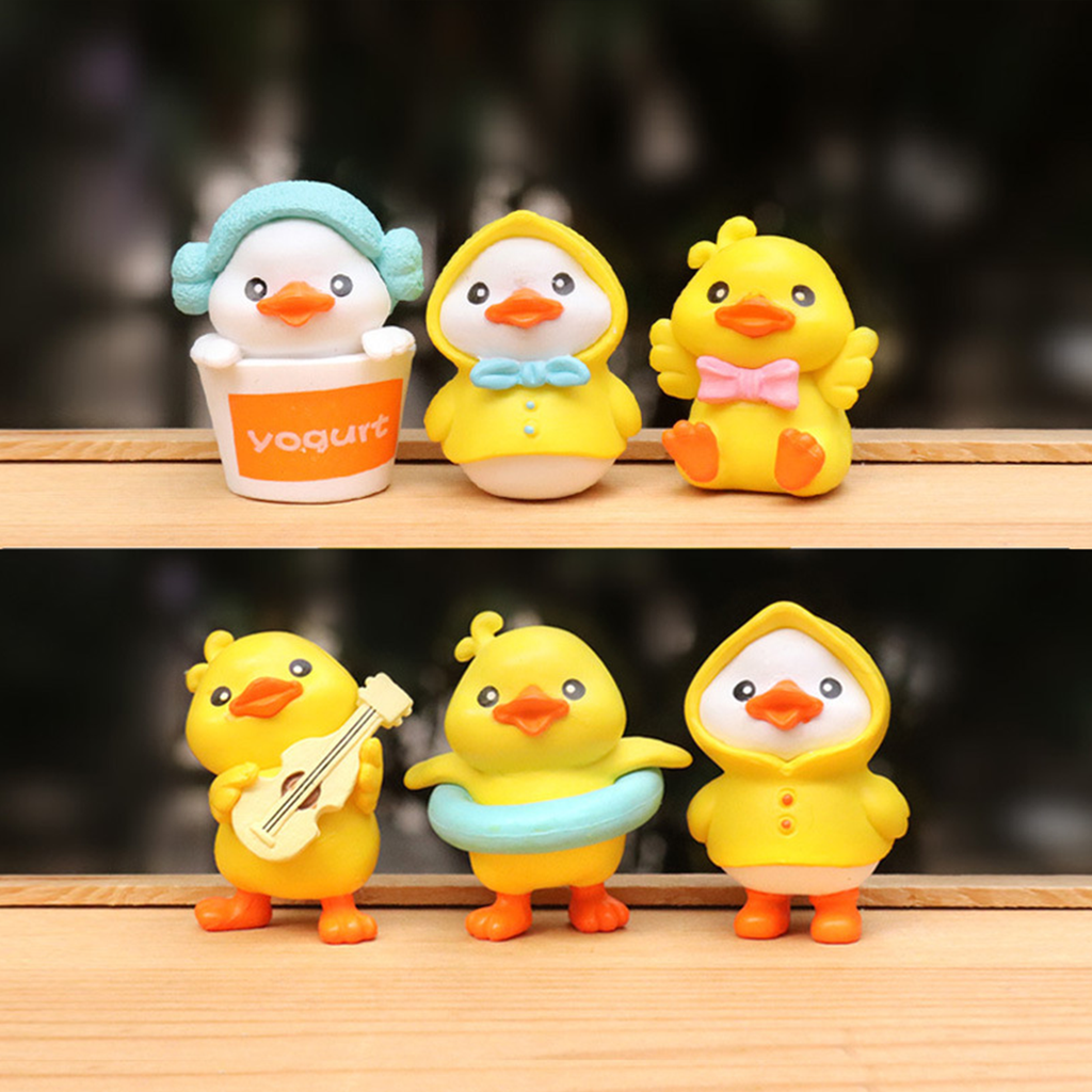 Kamiuzzly Cute Cartoon Yellow Duck Figurine - Mini Desk Decor, Office