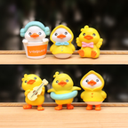 Kamiuzzly Cute Cartoon Yellow Duck Figurine - Mini Desk Decor, Office