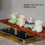 Kamiuzzly Fishing Animal Figurines - Cute Desktop Decor, Unique Stress Relief Gift