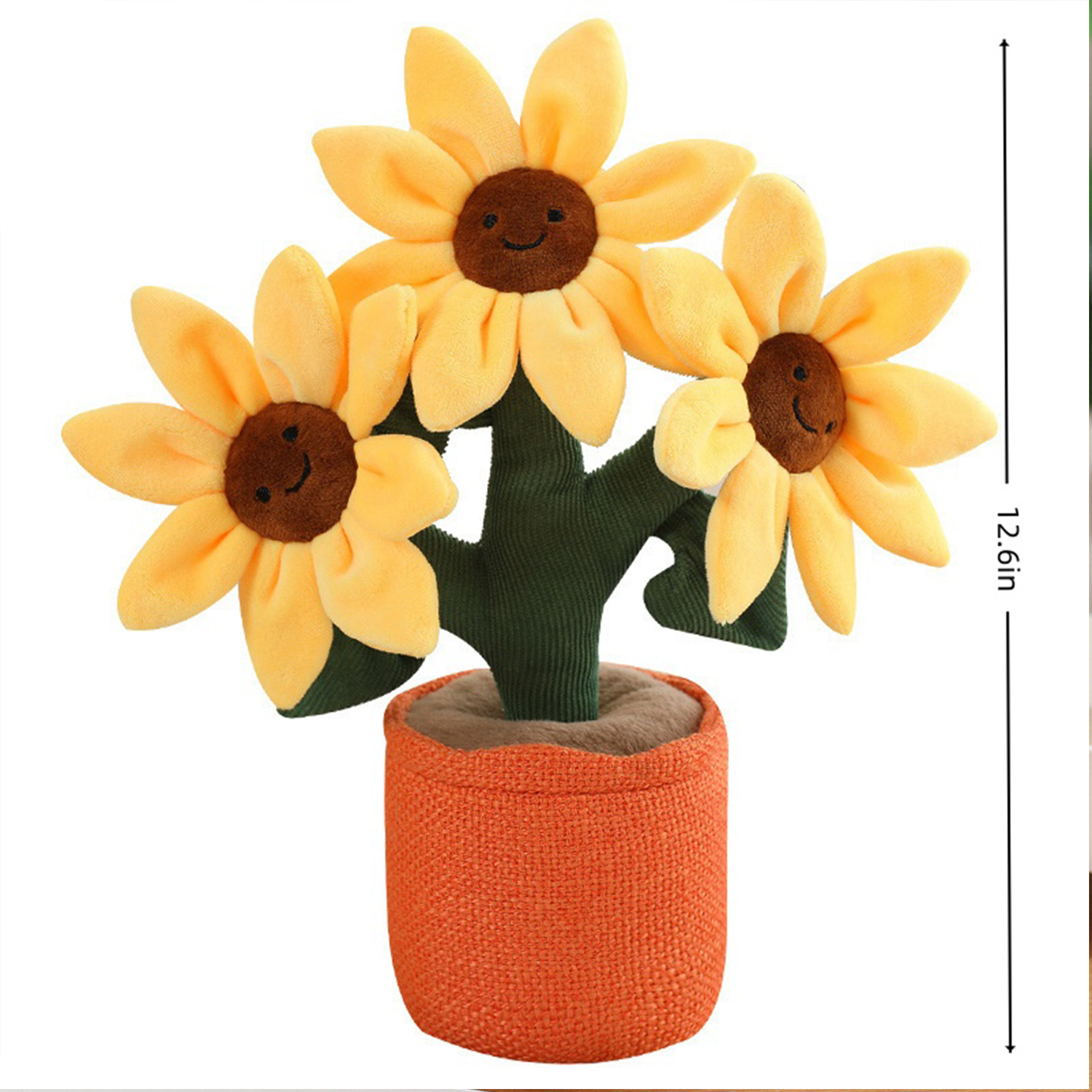 Kamiuzzly Plush Potted Plant - Desktop Decor, Fake Green Plant in Pot, Stuffed Toy for Office Desk Gift